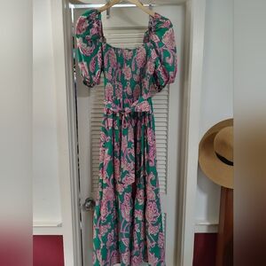 Flying Tomato Green and Pink Maxi Dress